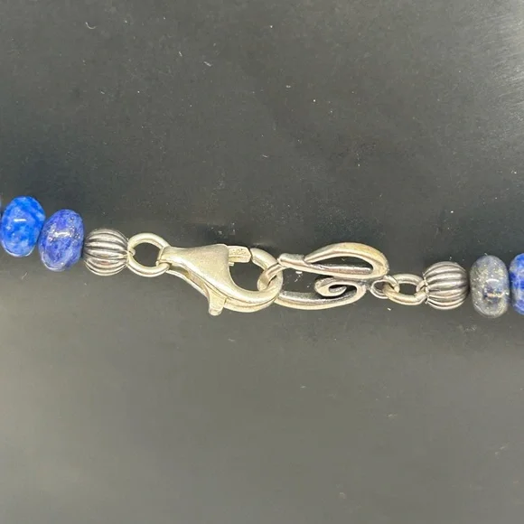 Carolyn Pollack Vintage SW Lapis Bead Necklace - Picture 5 of 6